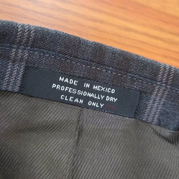 VTG Tweed Jacket XL Brown Beige Windowpane Check 100% Wool Blazer Sport Coat 50R - Picture 5 of 15